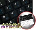 NETBOOK KOREAN ENGLISH KEYBOARD STICKERS ON BLACK BACKGROUND