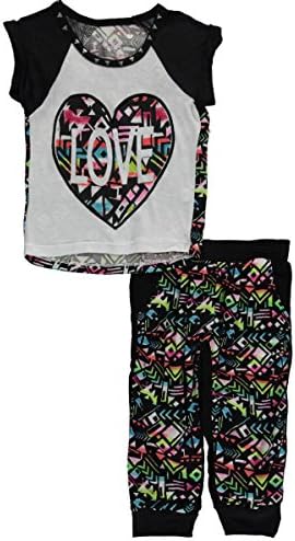 Little Girls' Toddler "Geometric Love" 2-Piece Outfit - white, 2t