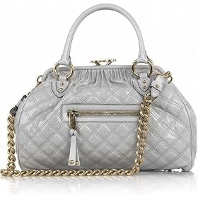 Marc Jacobs white exclusive patent Stam bag