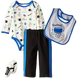 Baby Gear Baby-Boys Newborn 4 Piece Deluxe Set-Football, Royal, 6-9 Months