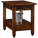 Slatestone  Oak Storage End Table - Rustic Oak Finish