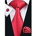 Hi-Tie Red Tie for Men Silk Set