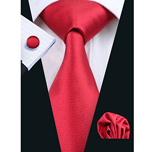 Hi-Tie Red Tie for Men Silk Set