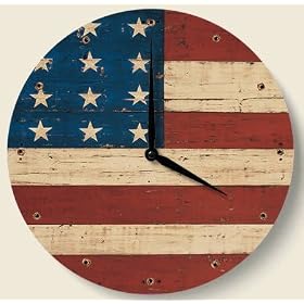 Wood clock~ Grand Old Flag ~Artworks Home Accents~ large kitchen <a href=