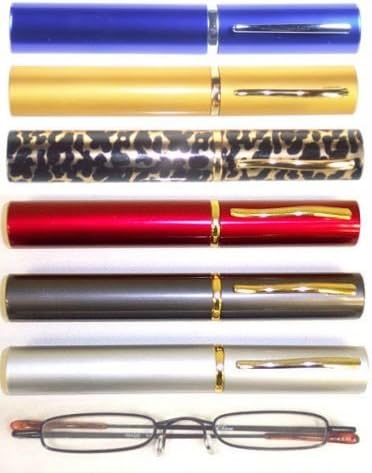 Tube Readers with Black Metal Frame by American reading Glasses (+3.50, Leopard Tube)