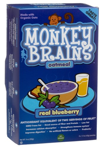 Monkey Brain Oatmeal Inst-blueberry, 9-Ounce Units (Pack of 6) by Monkey Brain