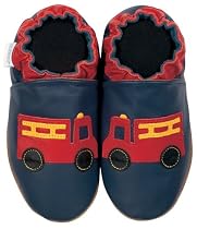 Robeez Infant/Toddler Firetruck Slip-On,Navy,12-18 Months (US Toddler 4.5-5 M)