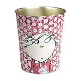 Charlie and Lola Tin Waste Paper Bin - Red / White