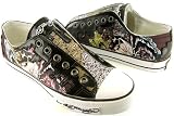 ED HARDY Christian Audigier Womens Low Rise Canvas Barcelona Shoes Sneakers Off White