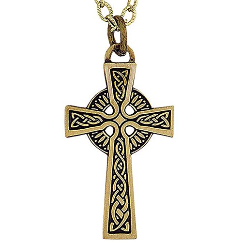 Celtic Cross 1 1/2" Antique Bronze Necklace M-42