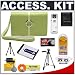 Sony CyberShot LCS-TWB/G Soft Leather Carrying Case (Green) + NP-BD1/NPFD1 Battery + Accessory Kit for DSC-T300, DSC-T700, DSC-T500, DSC-T77 Digital Cameras