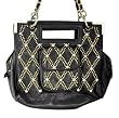 Blue Elegance Large Black Gold Studded Chain strap Handbag