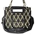 Blue Elegance Large Black Gold Studded Chain strap Handbag