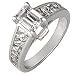One of a Kind 2 1/3ctw Emerald-cut Diamond Ring in 14k White Gold