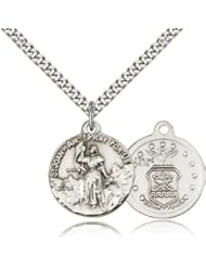 Sterling Silver St. Joan of Arc Pendant - 24" Chain