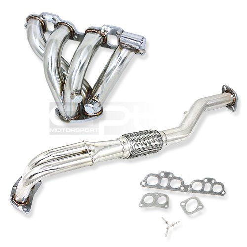 DPT, HDS-NSG2091, T-304 Stainless Steel Chrome Exhaust Flex Pipe Manifold Header 2" Inlet with Gaskets and Bolts On Sale