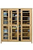 Mission-style Sliding Three-door Multimedia Cabinet