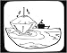 Mouse Pad with boat, water, Hawaii, coconut, "black and white", floating, buoy, Polynesia