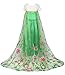 JerrisApparel New Princess Party Dress Costume With Flower Cape (7, Green)