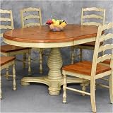 Lifestyle California 19-706-T/19-706-B Fallbrook Oval Pedestal Table with 18 Butterfly Leaf and Car