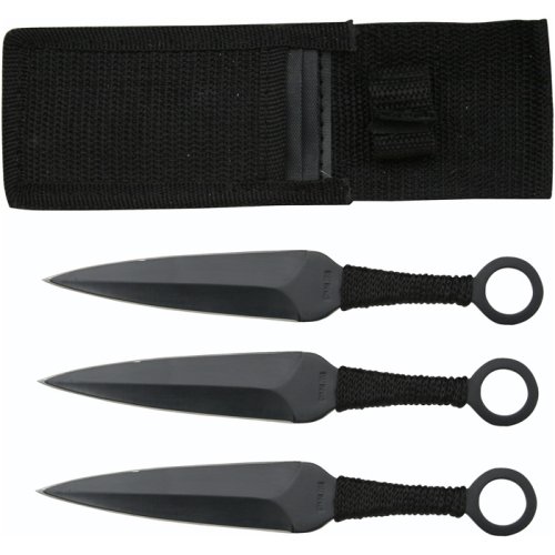 2pc Ninja Stealh Throwing Knives Set with Nylon Case