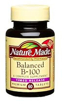 Nature Made Time-Release Balanced B-100 Supplement Tablets, 60-Count Bottles (Pack of 2)