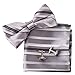 EBC1A07 Multicolored Gift Idea Silk Pre-tied Bowtie Cufflink Hanky Set By Epoint