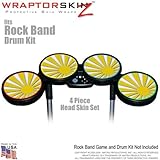 Rising Sun Yellow Skin by WraptorSkinz fits Rock Band Drum Set for Nintendo ....