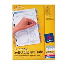 Avery  Printable Self-Adhesive Tabs, 80 Tabs, 1.75 inches x 1 inch (16283)