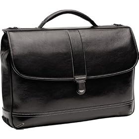 Johnston and Murphy Mens Dividends Collection Slimline Flap Briefcase