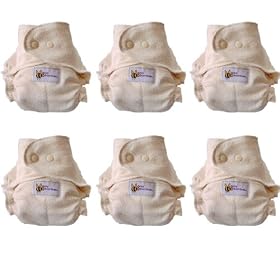 Baby BeeHinds One Size Bamboo Fitted Cloth Diaper Natural 6 Pack