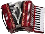 Del Sol 25 Key 12 Bass Piano Accordion - Red - B003BDVLYM