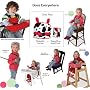 Jackaboo "Any Chair" BabySit Safety Harness Combo Pack - Black and White Cow Fabric with Red Trim