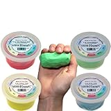 Advanced Carpal Tunnel Syndrome Recovery Hand Therapy Putty 4-Pack, For Progressive Resistance Exercise (One 2 oz. Sample of Soft, Medium-Soft, Medium Resistances, and Firm) - Extra Small Hand Size
