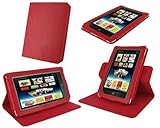rooCASE Dual-View Multi Angle (Red) Leather Folio Case Cover for Barnes and Noble NOOK Tablet / NOOKcolor Nook Color eBook Reader