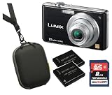 Panasonic Lumix DMC- FS7 EG Schwarz (DEUTSCHE WARE) inkl. zwei Akkus|8GB SDHC|Tasche|*Deutsch*