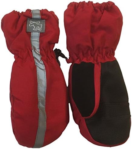 3M 40 gram* 2 Pack Thinsulated Insulation Kids Waterproof Cold Weather Snow Mitten Gloves with Reflective Strip - 3 to 5 years old (Black and Red) (2 PAIRS)