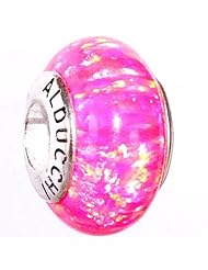 Alducchi Royal Pink Lab Opal .925 Sterling Silver Pandora Style European Charm Bead #3