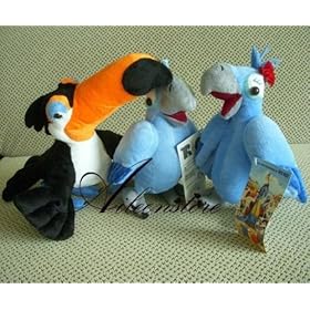  Rio 9 inch Stuffed Toys Plush Whole Set - Blu, Jewel & Rafael
