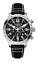 Nautica Men's Bfd 101 Chrono Watch A15535G With Black Dial And Black Leather Strap