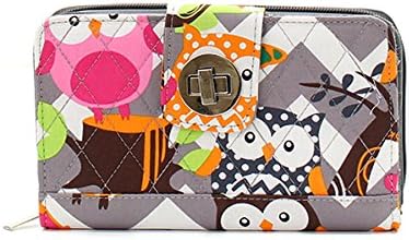Quilted Owl Chevron Wallet Gry