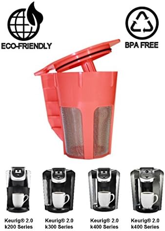 2 Pack Reusable Carafe K-Cup - Carafe Coffee Filter K Cup for Keurig 2.0 K200, K300, K400, K500 Series by Brew By Design ...