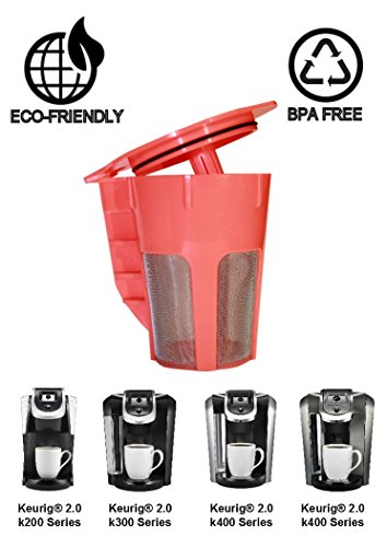 2 Pack Reusable Carafe K-Cup - Carafe Coffee Filter K Cup for Keurig 2.0 K200, K300, K400, K500 Series by Brew By Design ...