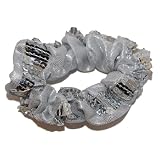 SparkleSequinHairPonytailScrunchie,Silver