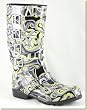 Jeffrey Campbell - Women's VIV Grey Combo Waterproof Rubber Rain Boots