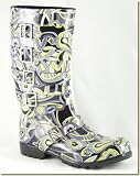 CLEARANCE Jeffrey Campbell - Women's VIV Grey Combo Rain Boots