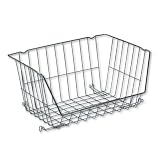 Office Products : Rubbermaid 29886 Spacemaker Stackable Large Wire Basket, 16w x11d x8h, Black