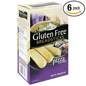 Glutino Gluten-Free Breadsticks, Pizza Flavor, 5.3-Ounce Box (Pack of 6) by Glutino