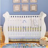 HENRY Luxury Pique/Chambray Baby Bedding - 3 Piece Crib Bedding Set