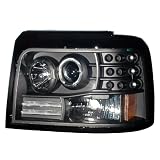 1992-1996 Ford F-150 f-250 bronco Projector Halo Headlights Black w  Side Marker W... by Instyleparts